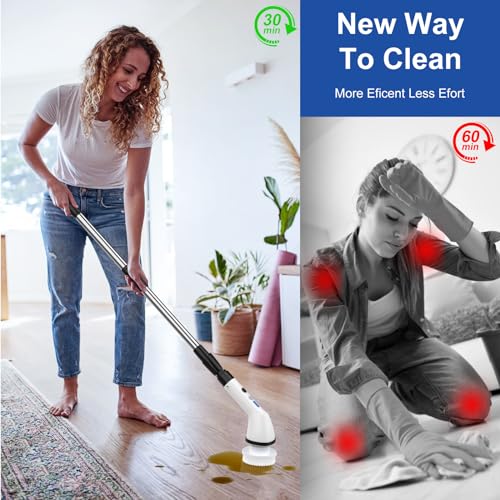 Cordless Electric Spin Scrubber with 6 Replaceable Heads Y976