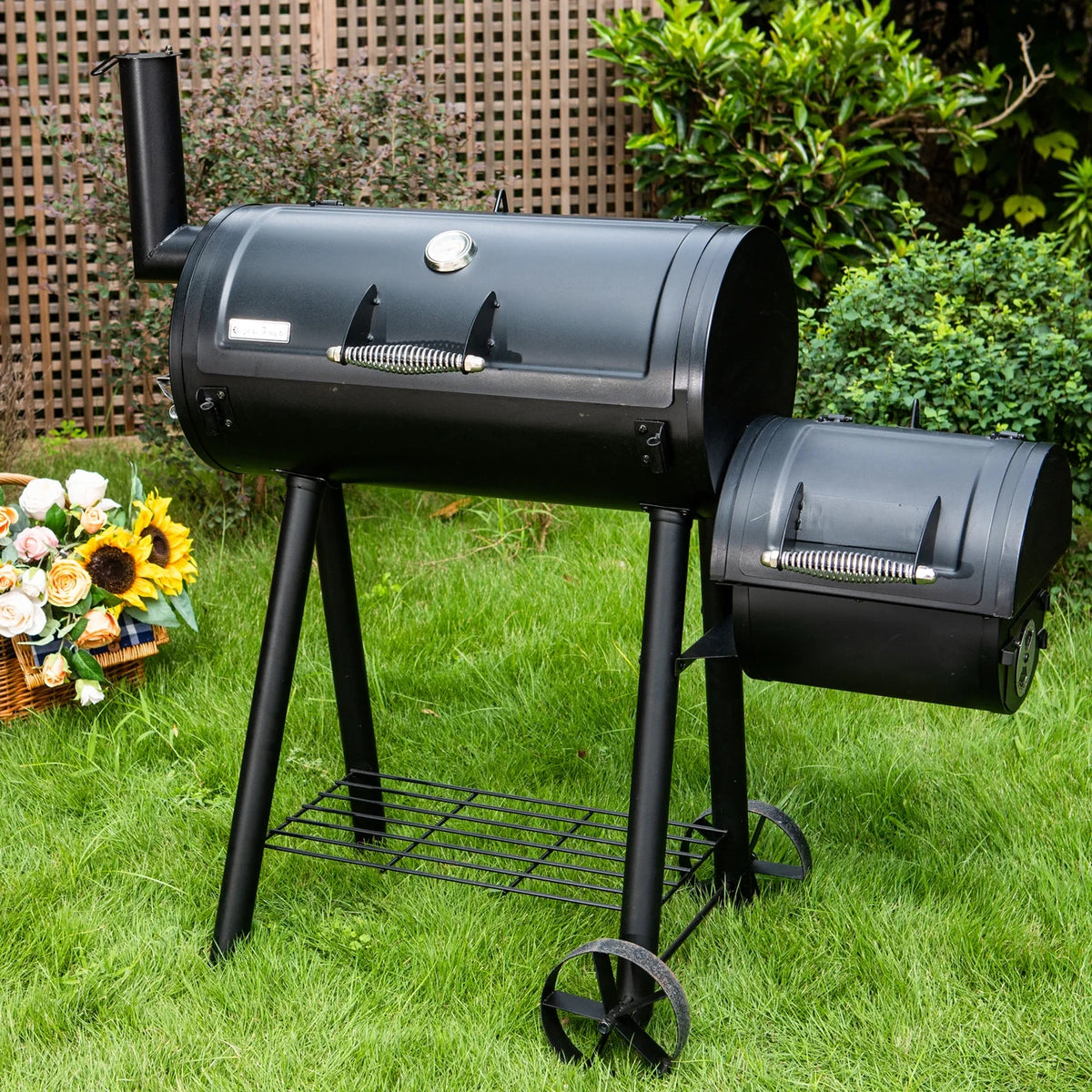 28'' Charcoal Grill with Offset Smoker S937226