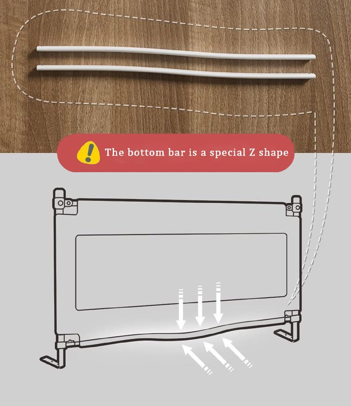 Collapsible Toddler Bed Rail for Queen Size Bed T288456