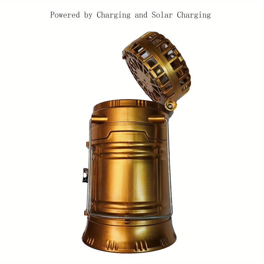 4-In-1 Solar Rechargeable Lantern With Fan And Mobile Phone Charging Port P74853