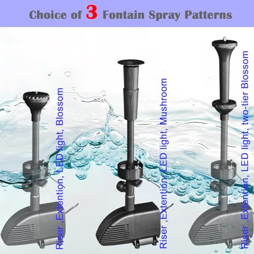 Submersible Pond Filter Fountain Kit 660GPH with Color Light R540940