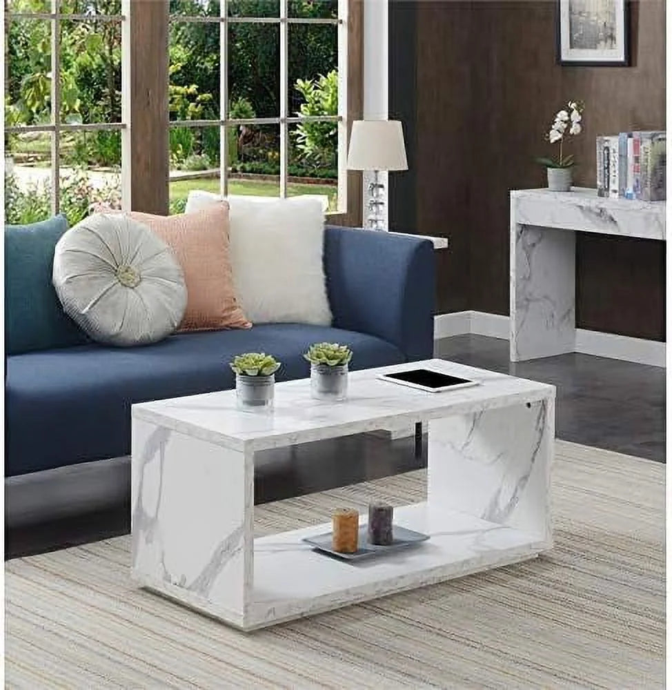 Square Faux White Marble Coffee Table L174