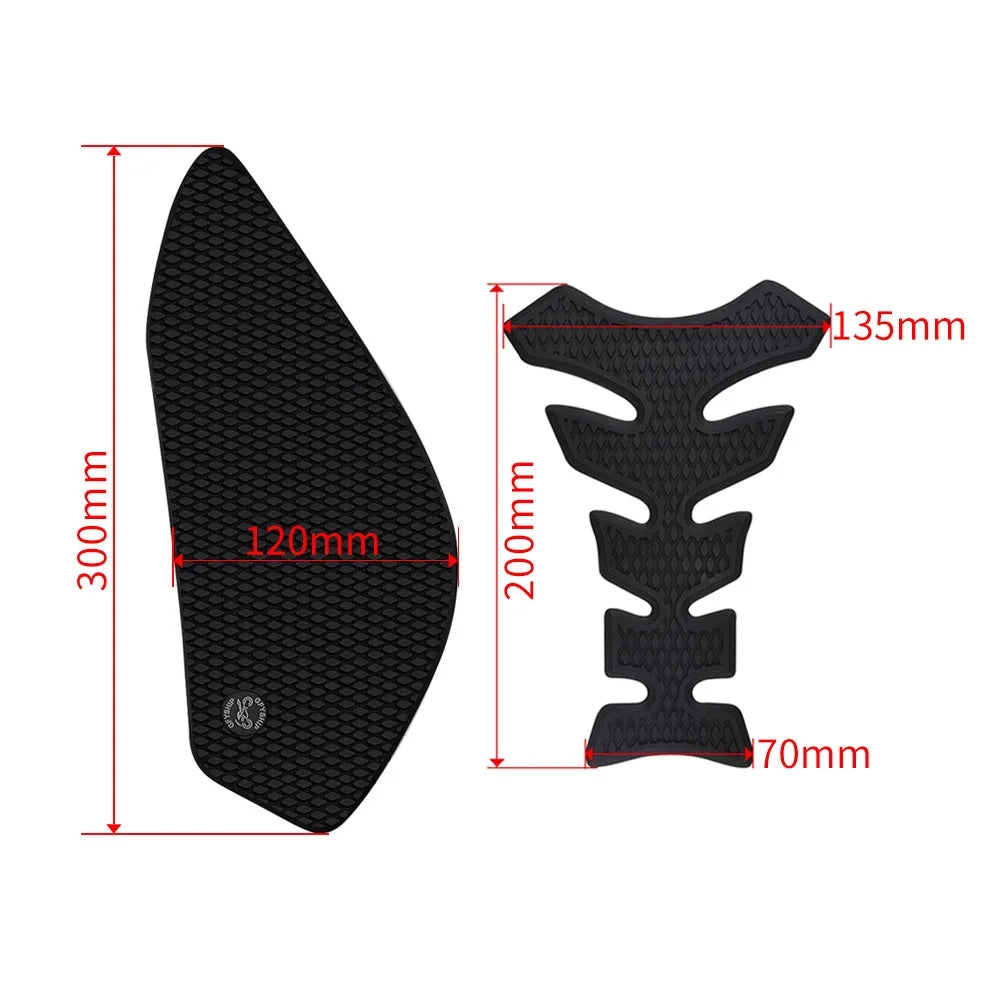 Black Motorcycle Gas Tank Pad Stickers A40901