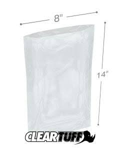 Clear Poly Bags 8 x 14 in. Case of 1000 Q147
