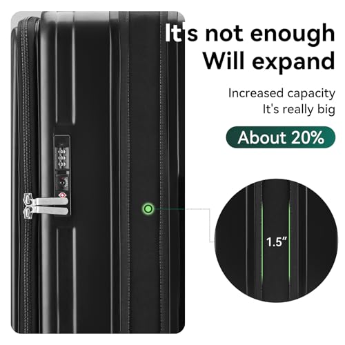 Expandable Hardside Carry On Luggage with Wheels, Tsa Lock, Jade cyan E881571