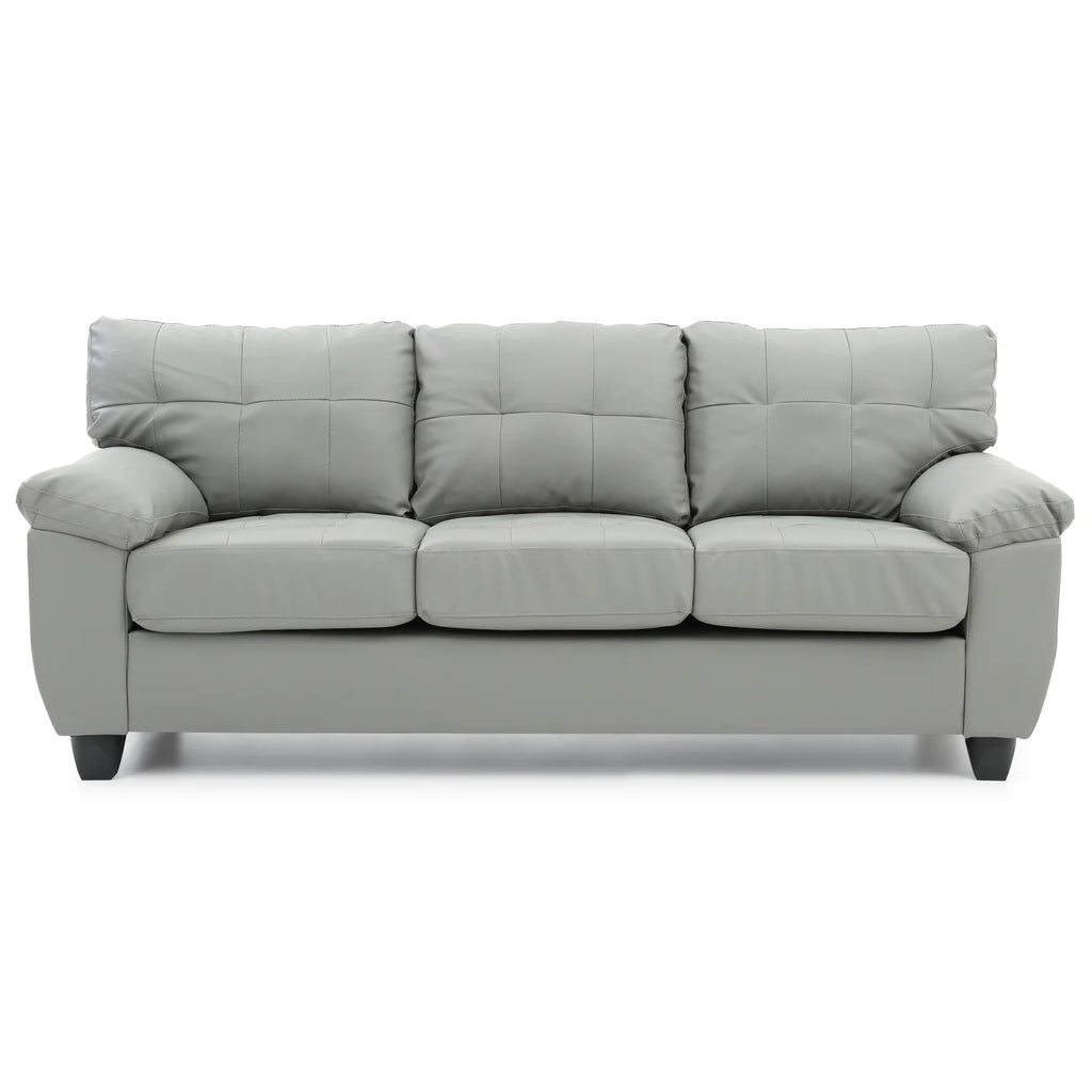Gray Faux Leather Sofa J35765