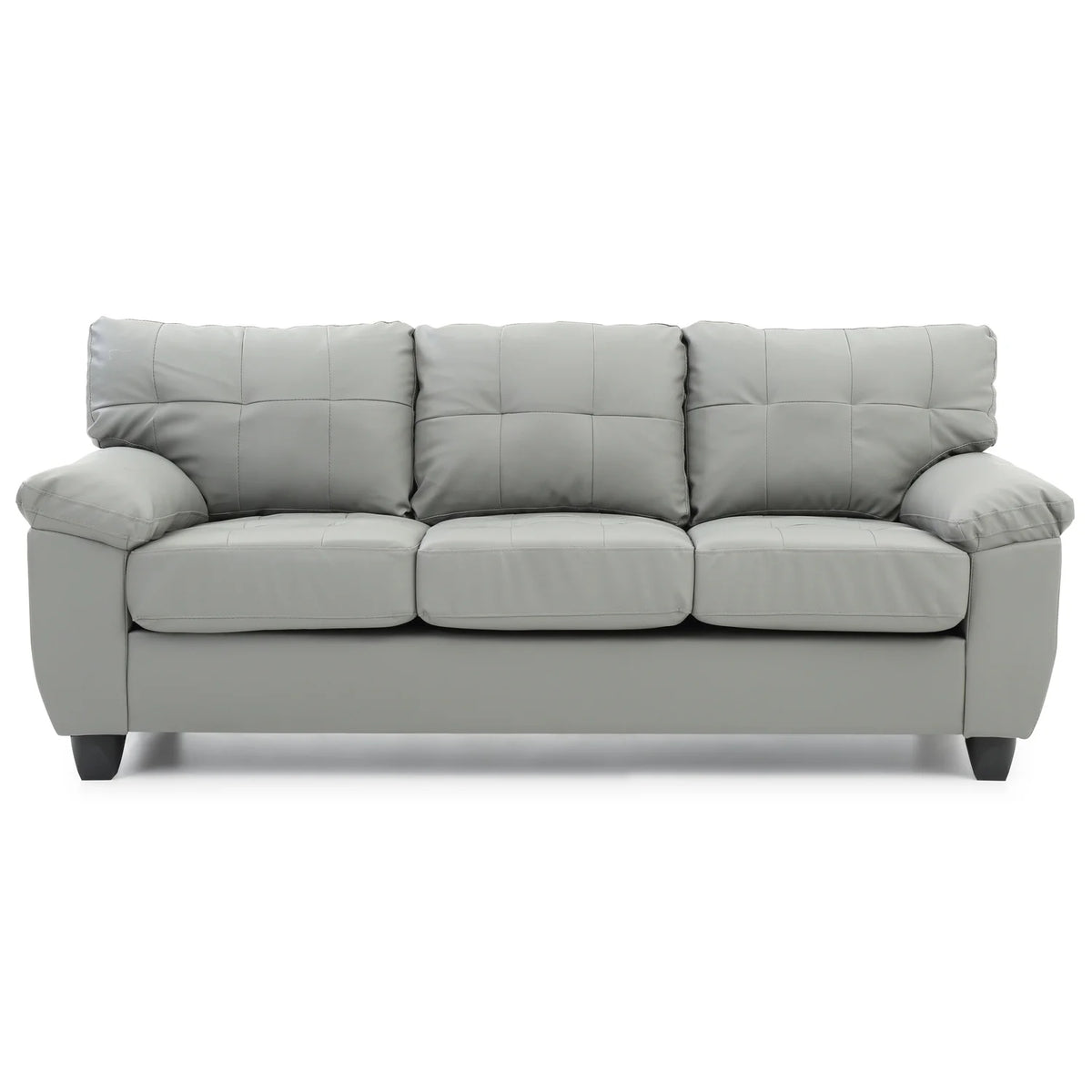 Gray Faux Leather Sofa J35765