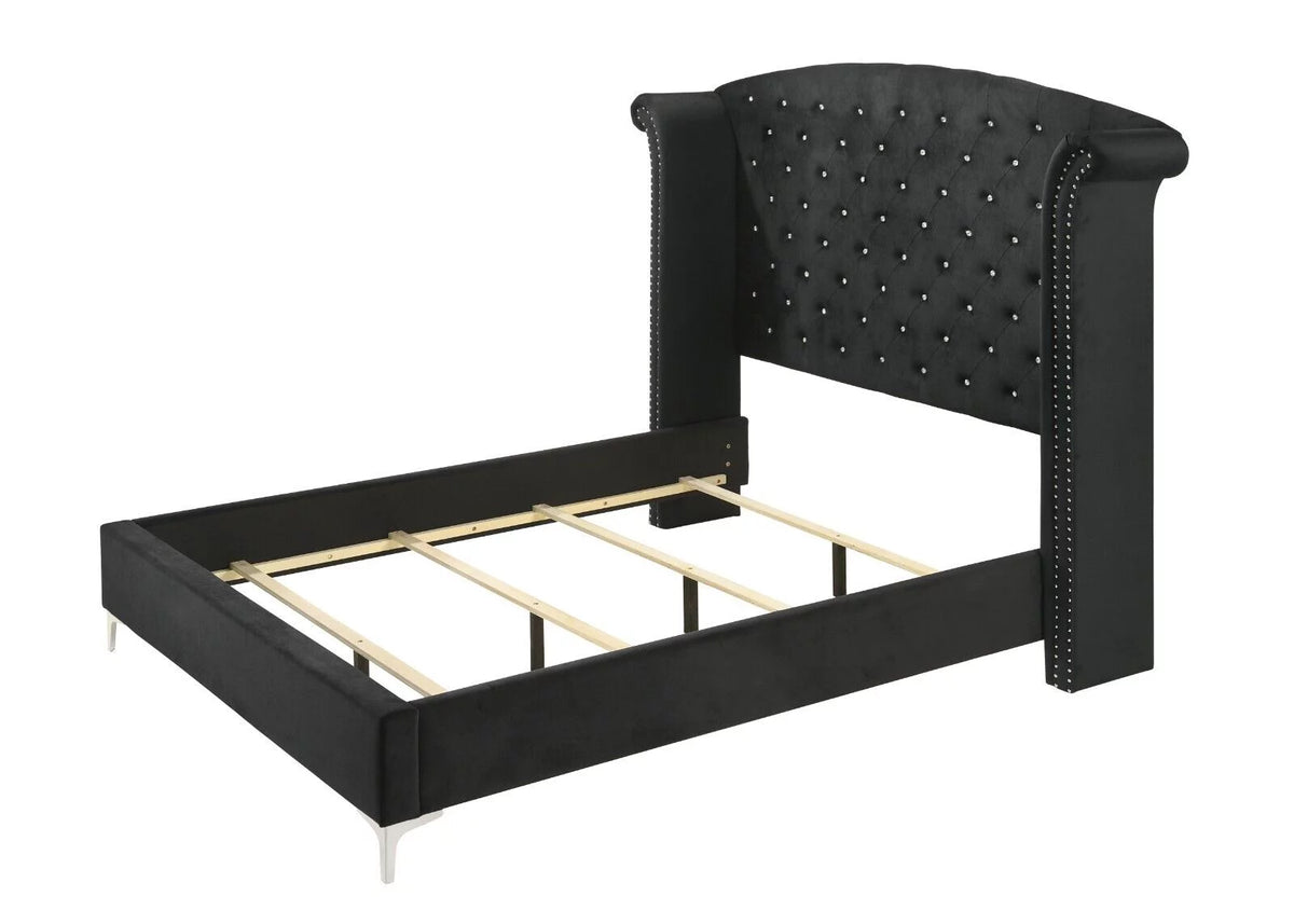Black Velvet 6pc King Size Bedroom Set B5574