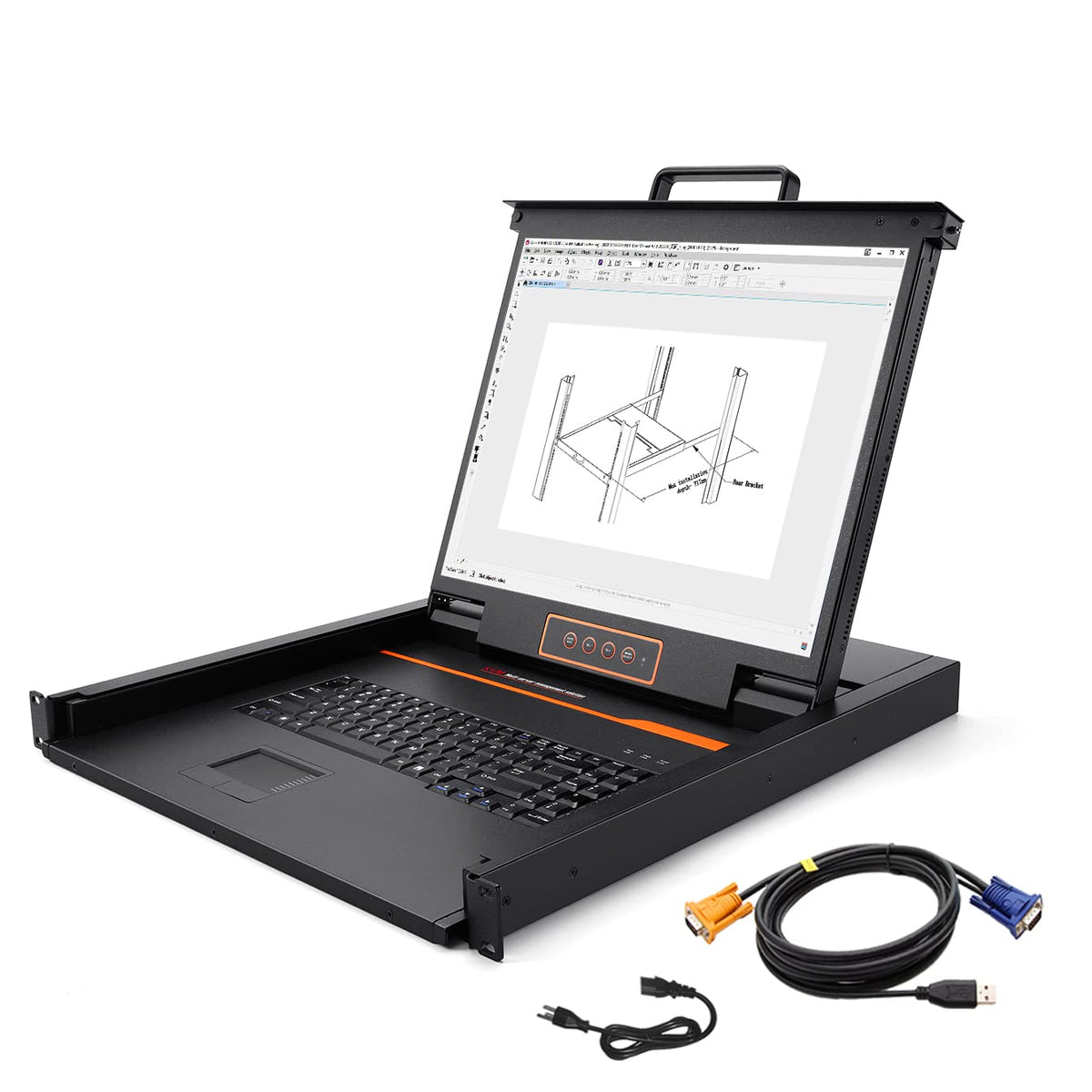 19" LCD Rack Mount KVM Console with Keyboard and Touchpad, 1U, 1280×1024@60Hz Z47308