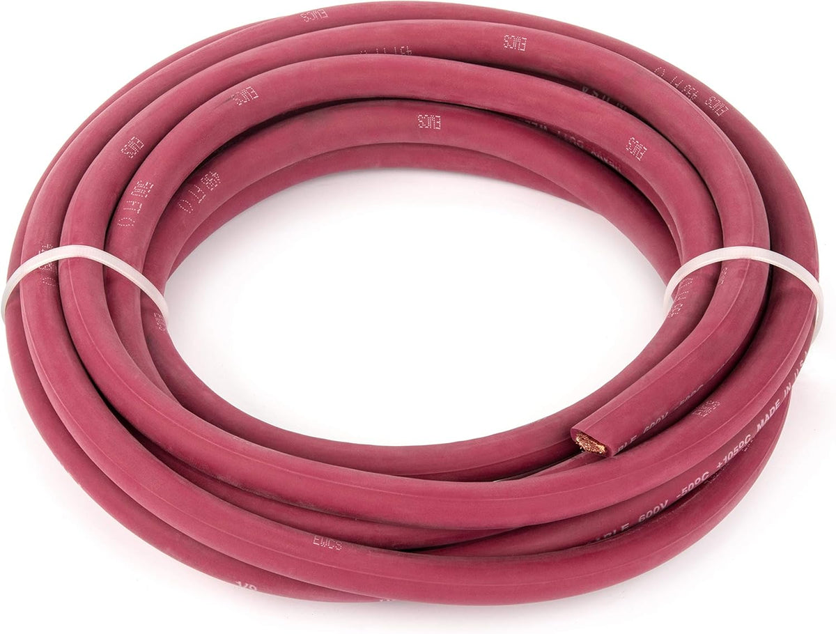Red 10 Feet 1/0 Gauge Welding Cable U22007