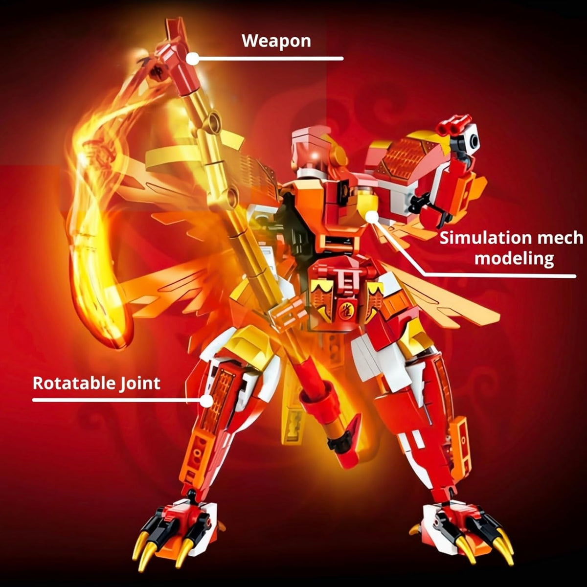 Red Ninja Figure Toy Building Blocks Set D855