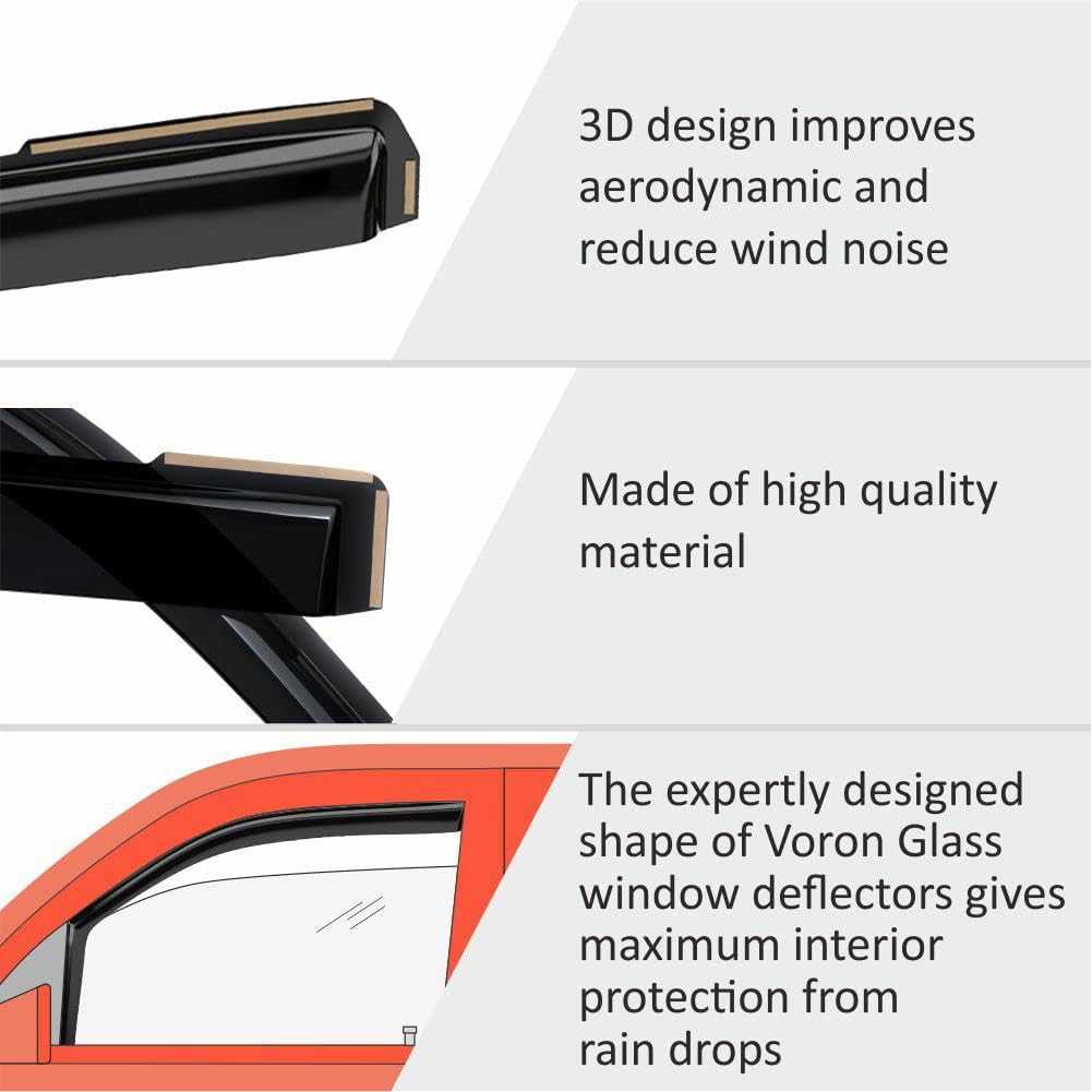 4 Pieces Glass Rain Guards for Trucks D325633