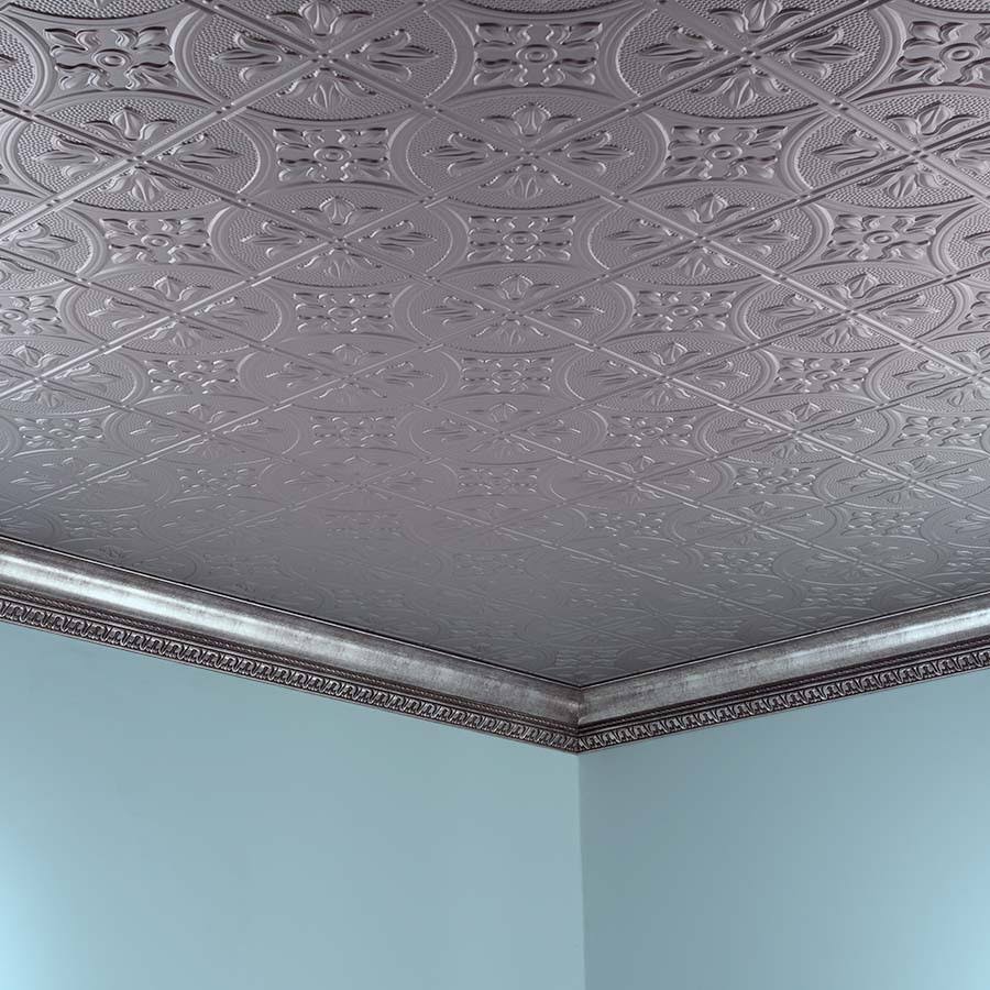 Argent Silver Glue Up Ceiling Tile 5 Pack Y406