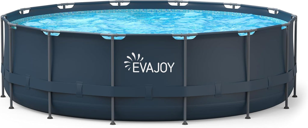 16ft x 48in Round Above Ground Metal Frame Swimming Pool Set with Sand Filter Pump C855869