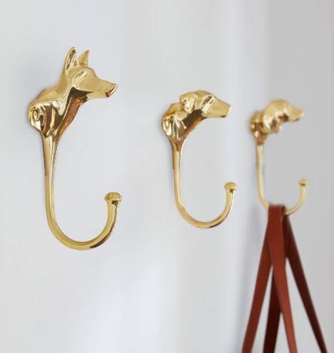 Cast Brass Dog Hook H761