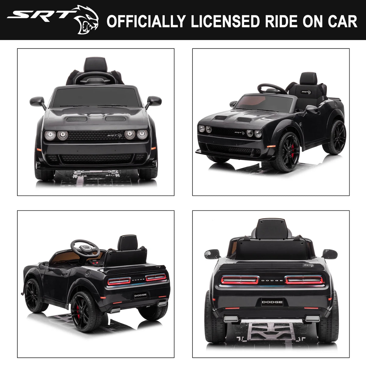 12 V Powered Ride On Car with Remote Control, Black J748263