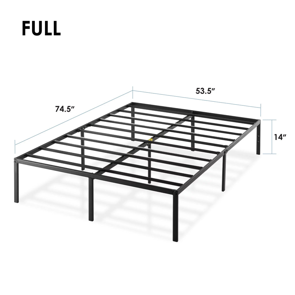14" Black Metal Platform Bed Frame W444518
