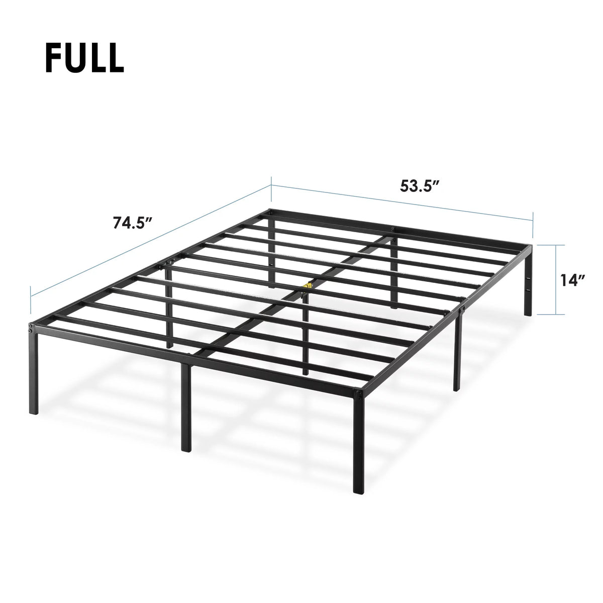14" Black Metal Platform Bed Frame W444518