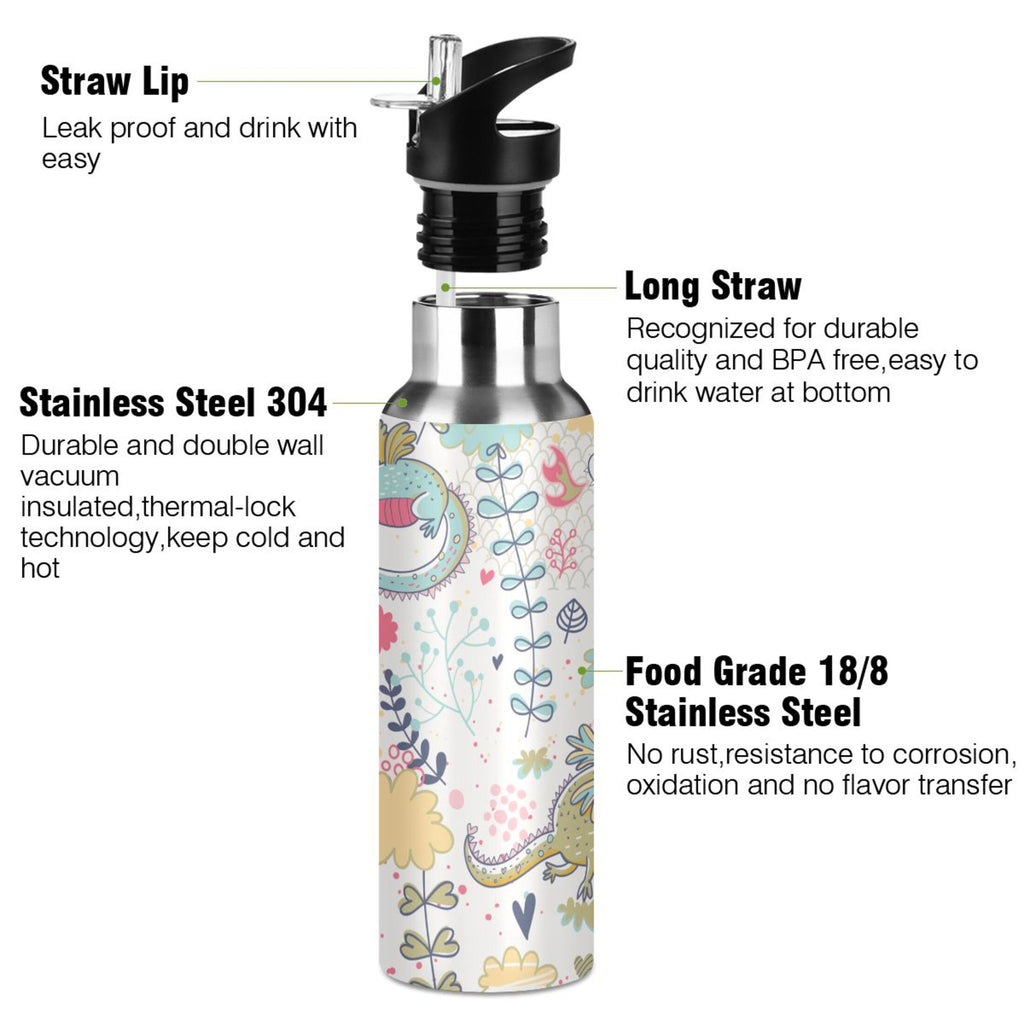Stainless Steel Insulated Water Bottle with Straw Lid J937