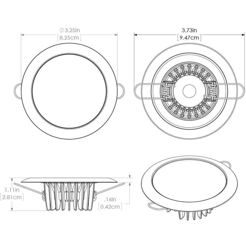 Flush Mount Down Light White Bezel 2-Color White Blue Dimming Y2203