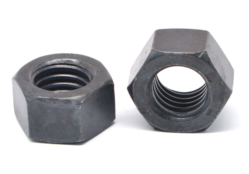 16-18 Coarse Thread Hex Nut Low Carbon Steel Black Zinc Plated J626