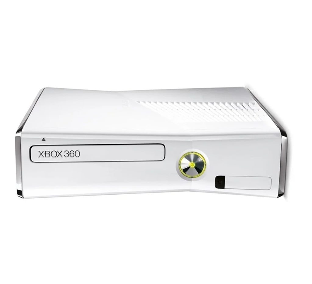 Restored Xbox 360 S 4GB Game Console White with 2 White Controllers Y7781