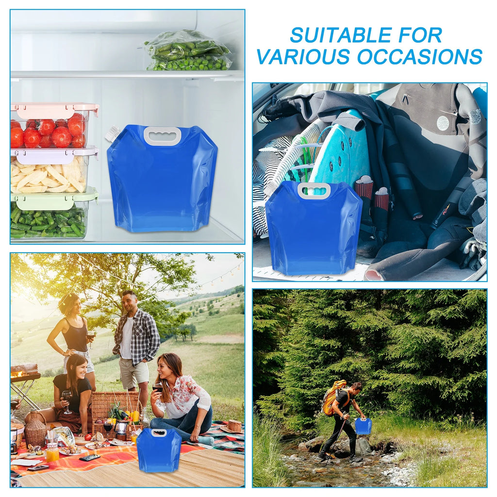 6 Pack Blue & Light Blue Collapsible Water Container Jug W624
