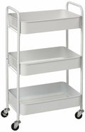 White 3-Tier Rolling Metal Utility Cart N906