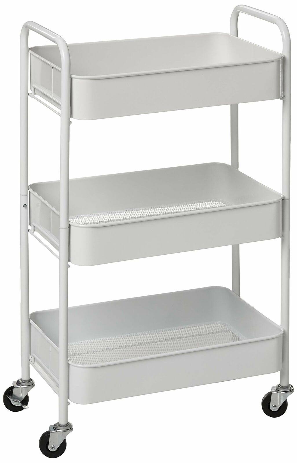 White 3-Tier Rolling Metal Utility Cart N906