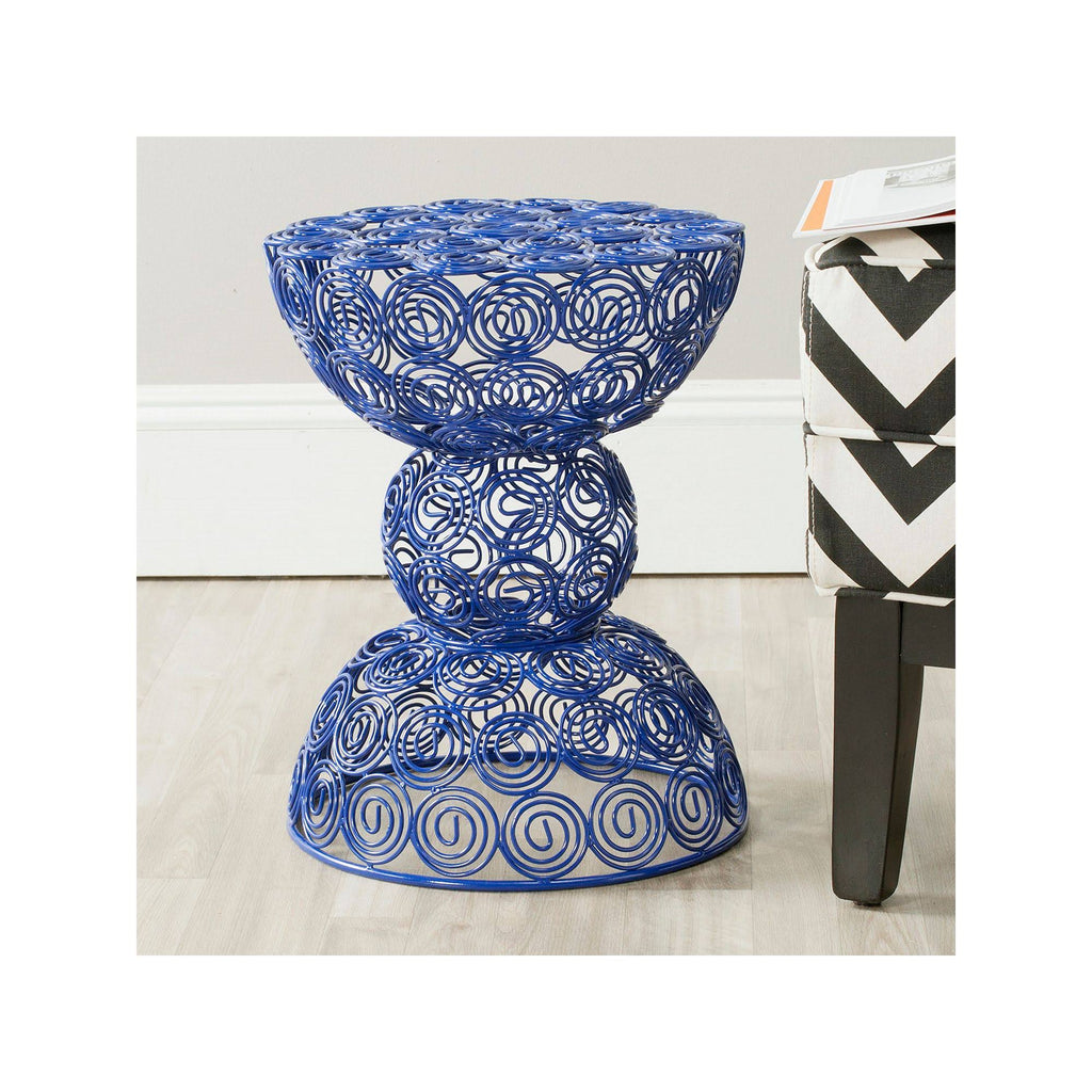 Dark Blue Iron Wire Stool P3502