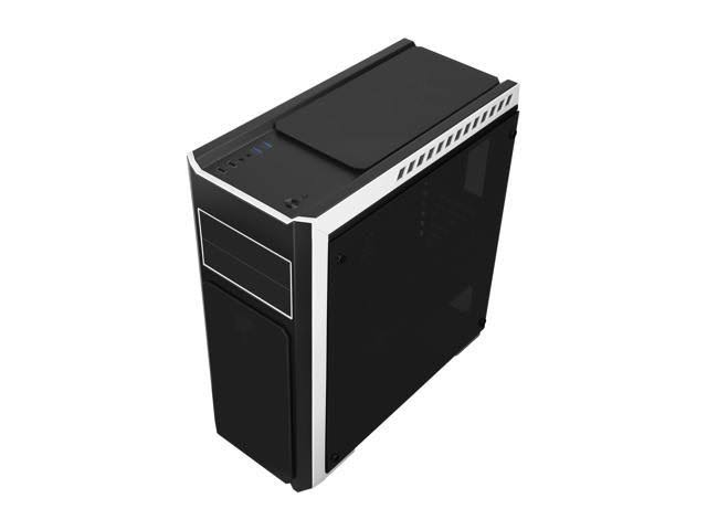 Black Steel Tempered Glass ATX Mid Tower Computer Case C433367