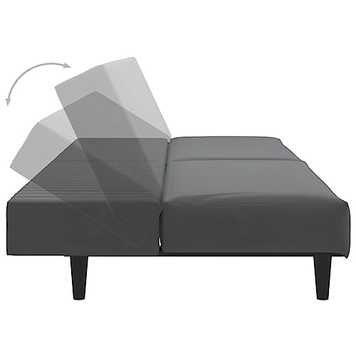 Dark Gray Velvet 2-Seater Sofa Bed U963