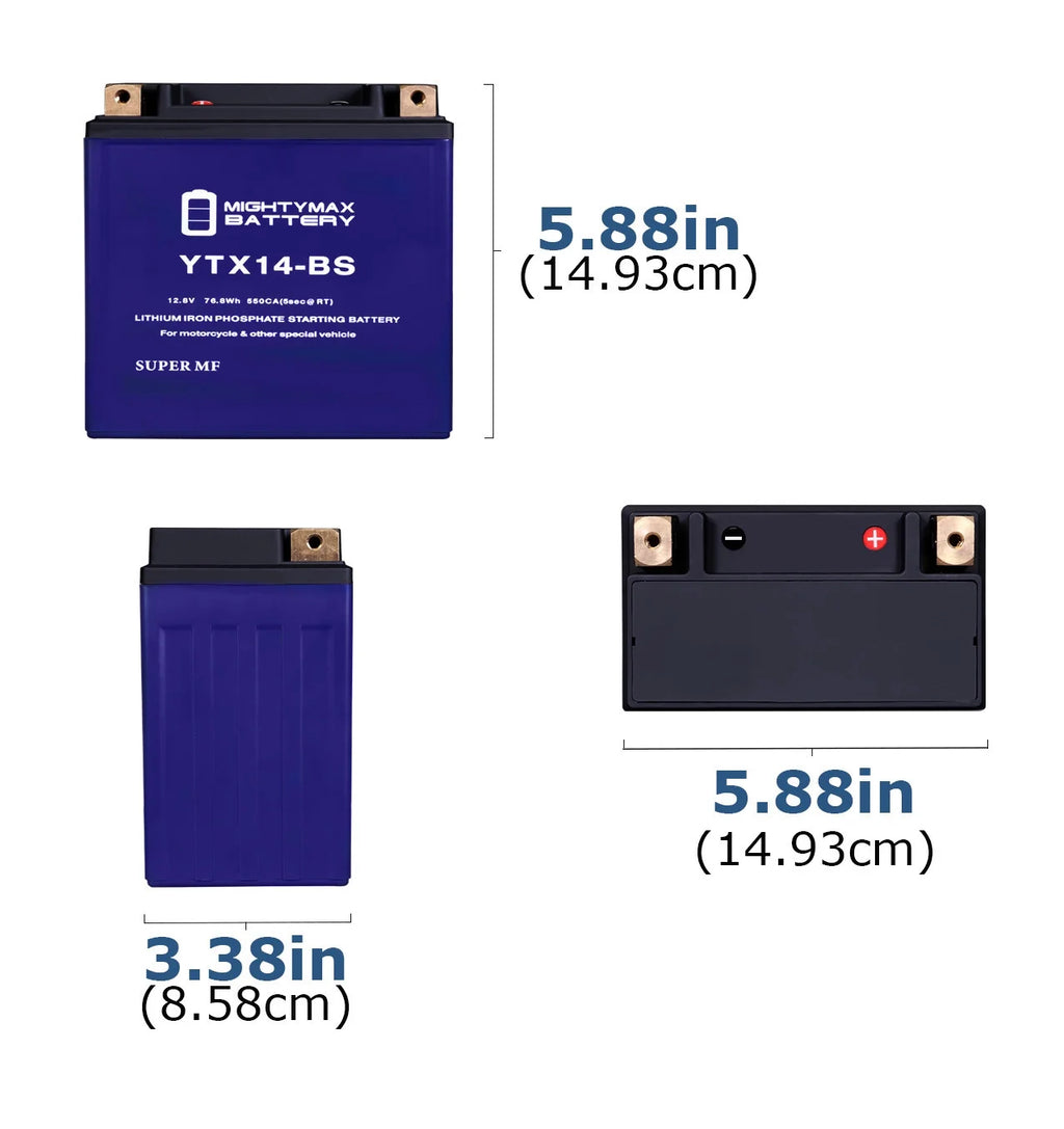 YTX14-BS Lithium Replacement Battery M538