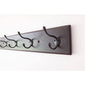 Cocoa Wood Grain Wall Coat Rack with 5 Hooks A35152