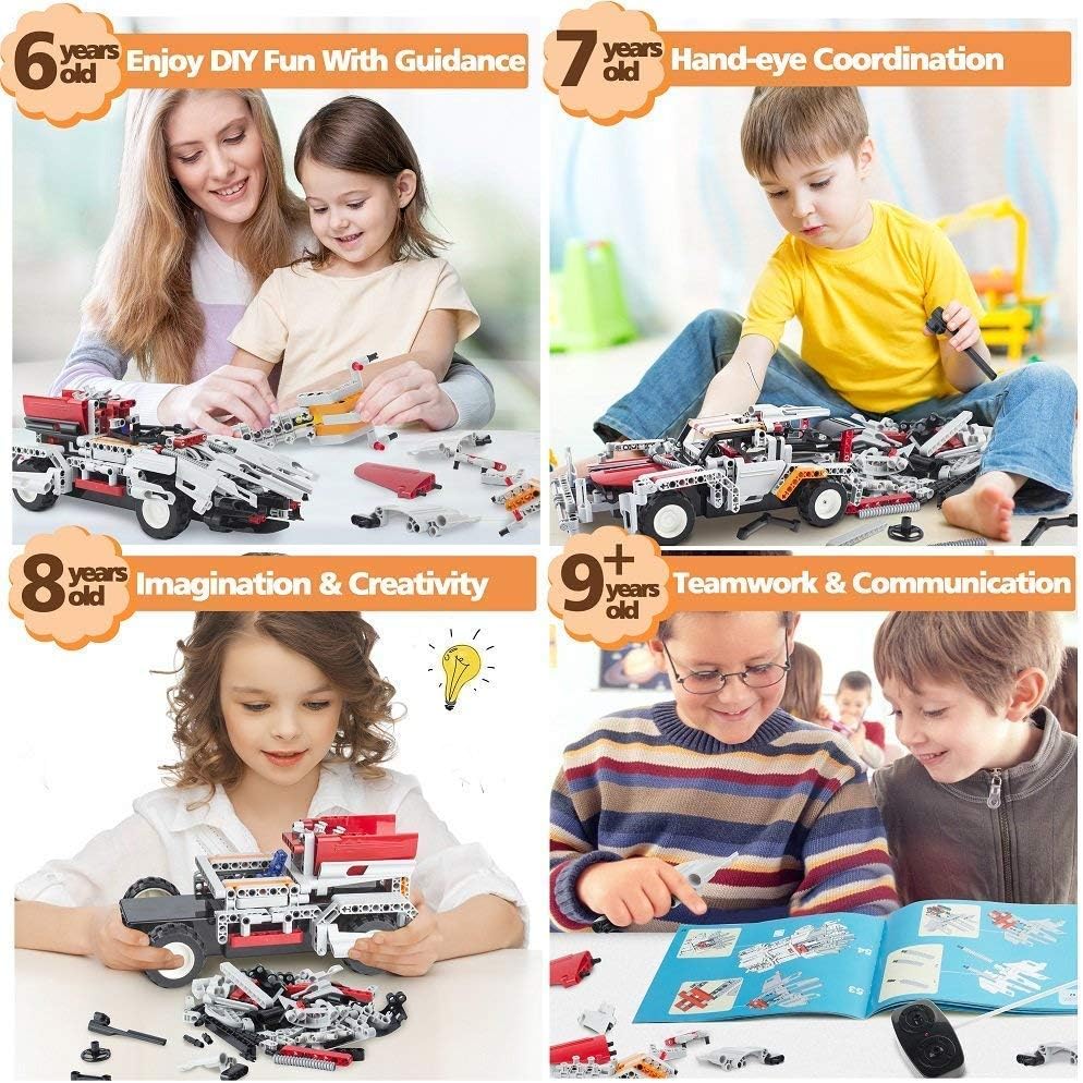 STEM Remote Control Building Kits 2-in-1 Racing Car (326pcs) Bundle with 2-in-1 RC Car Kits (443pcs) Y187