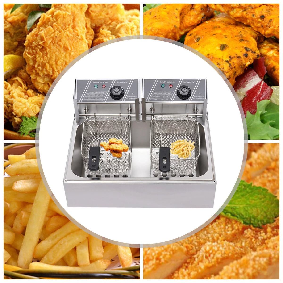 5000W 12L Stainless Steel Electric Deep Fryer I9373