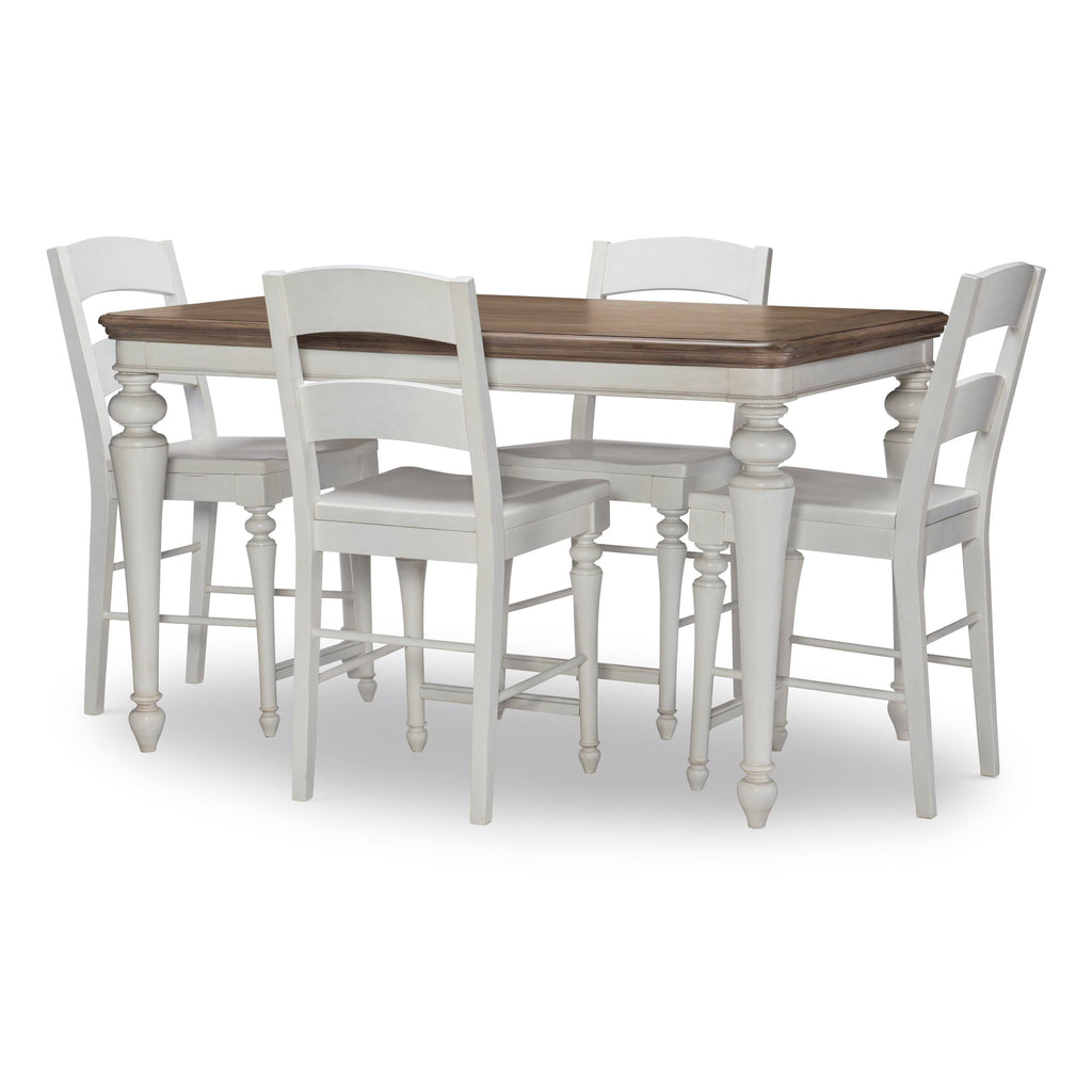 Aged Taupe Rustic White Pub Table F8047