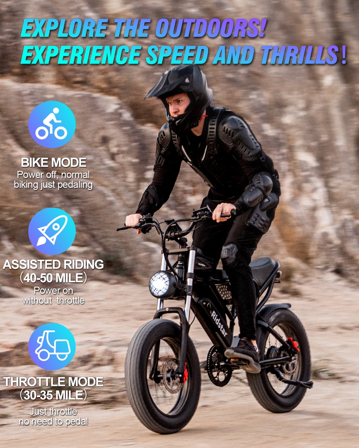 750W 20" Fat Tire Electric Bike with Removable 48V/20Ah Battery F703738