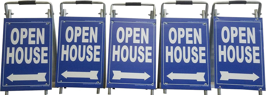Blue A Frame Open House Sign Kit 5 Pack A278924