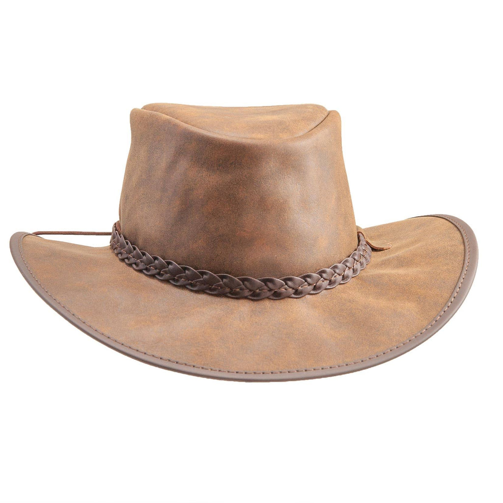 Brown Leather Bomber Hat L15865