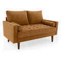 Ginger Brown Velvet Loveseat U41981