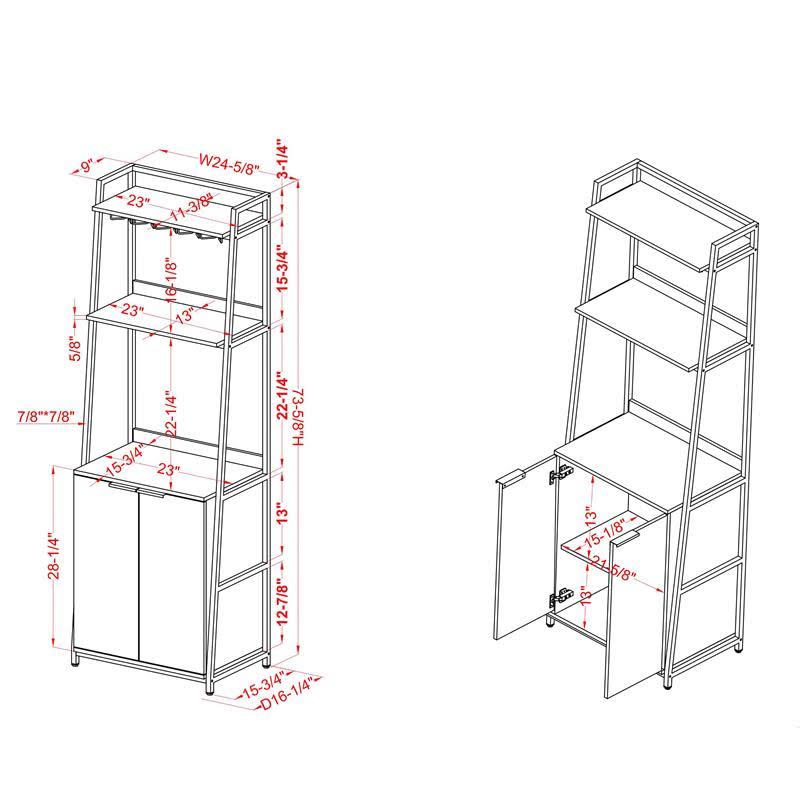 Rustic Wood 4-Shelf Bookcase L92988