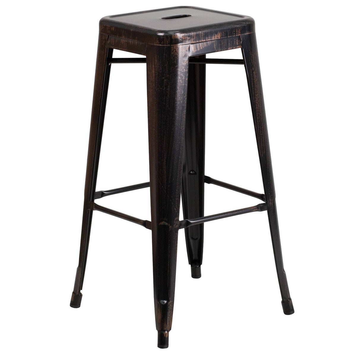 Black Backless Metal Barstool B11719