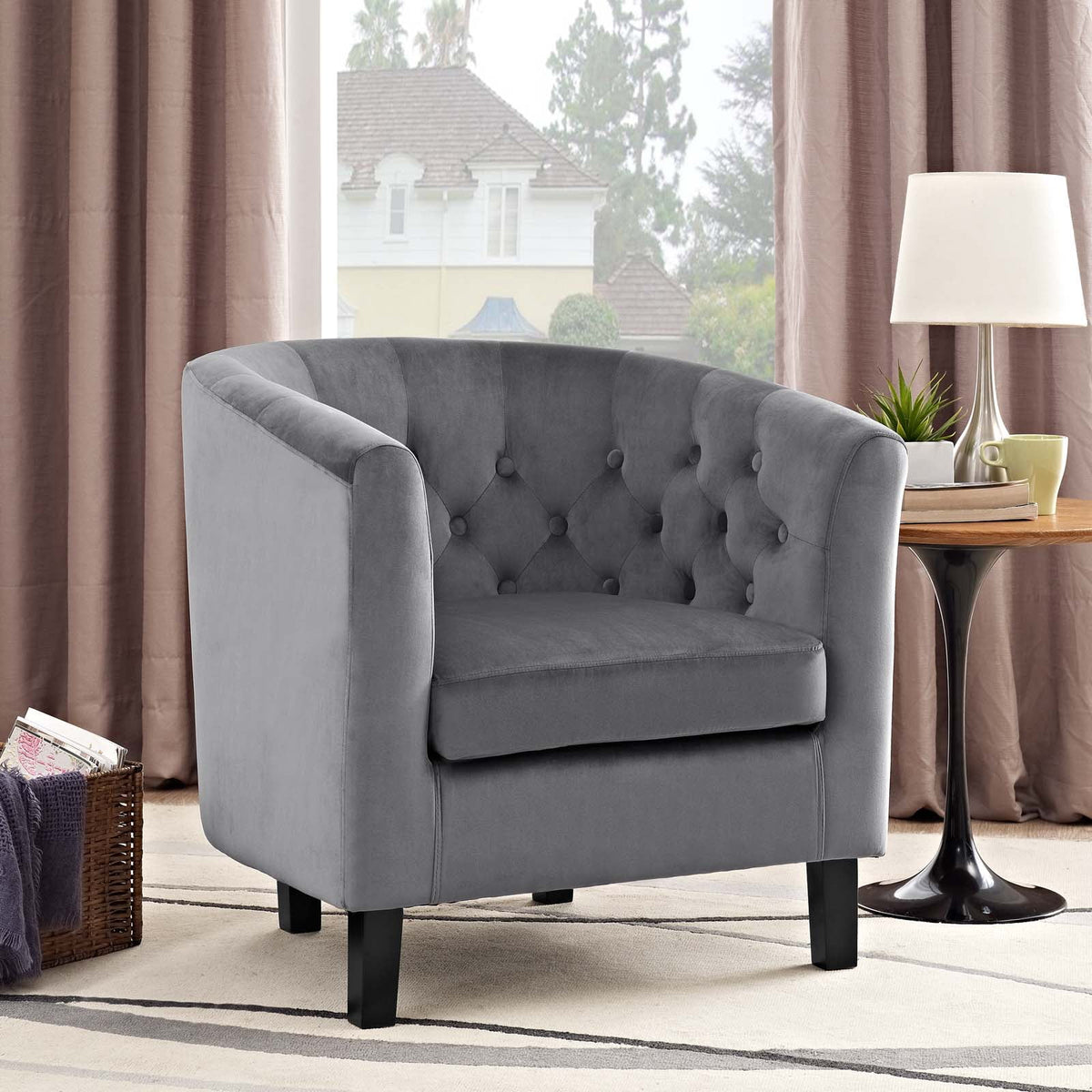 Velvet Upholstered Armchair X73097