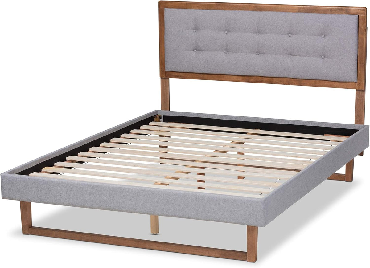 Full Light Grey Platform Bed Z81233