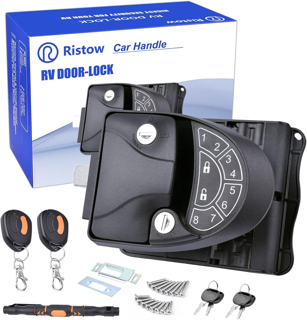 RV Keyless Entry Door Lock with Backlit Keypad and 2 Key Fobs C9284
