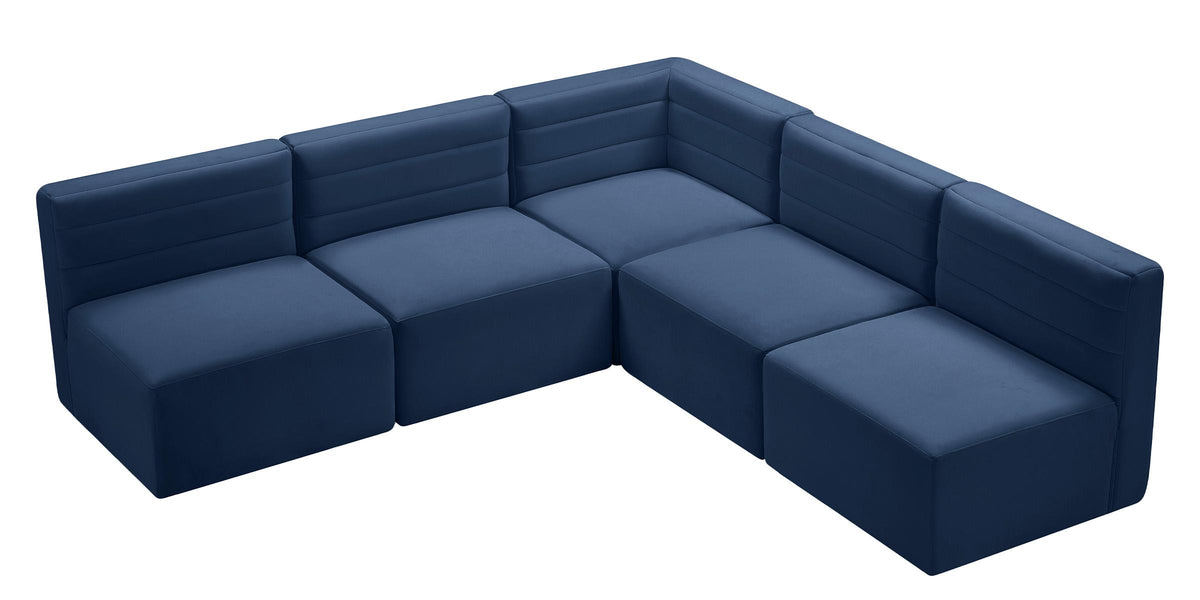 Navy Velvet Modular Sectional Sofa N166845