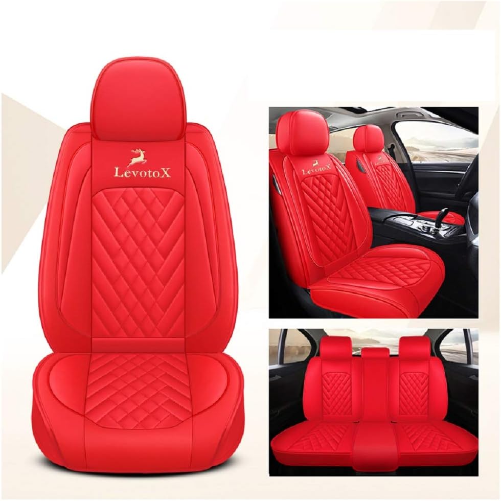 5 Seats Full Set Car Seat Covers (L-Red) W4034