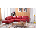 Red Italian Leather Sectional with Left Facing Chaise Z433