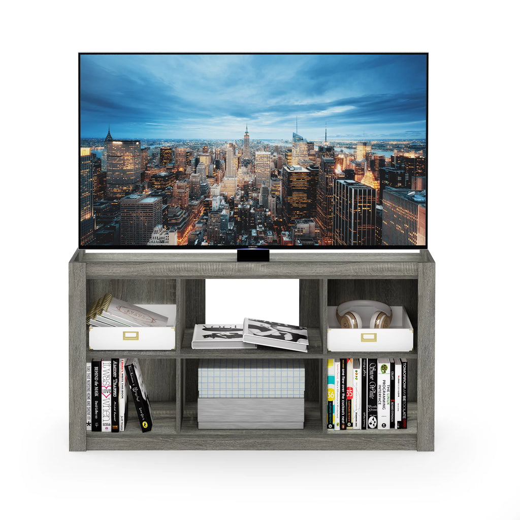 French Oak Grey TV Stand Bookshelves U756